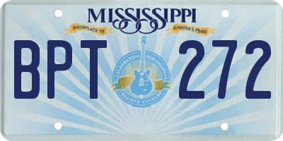 MS license plate BPT272