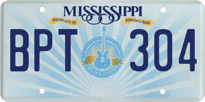 MS license plate BPT304