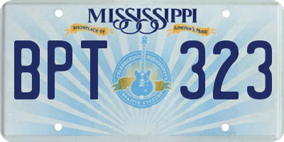 MS license plate BPT323