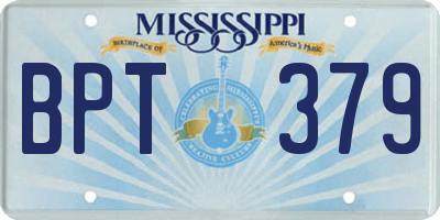 MS license plate BPT379