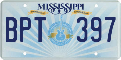 MS license plate BPT397