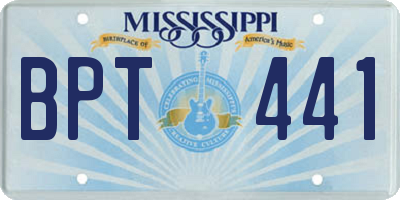 MS license plate BPT441