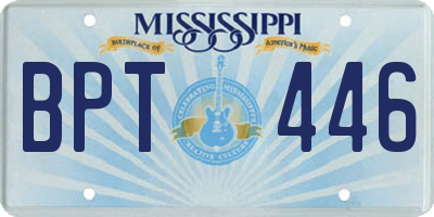 MS license plate BPT446