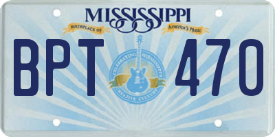 MS license plate BPT470