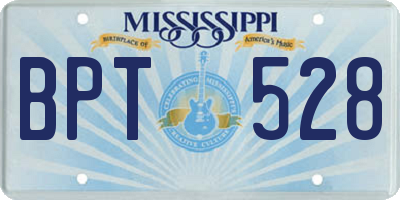 MS license plate BPT528