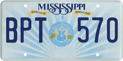 MS license plate BPT570