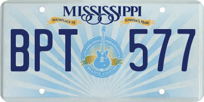 MS license plate BPT577