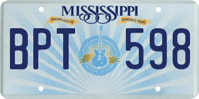 MS license plate BPT598