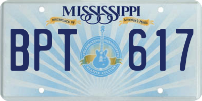 MS license plate BPT617