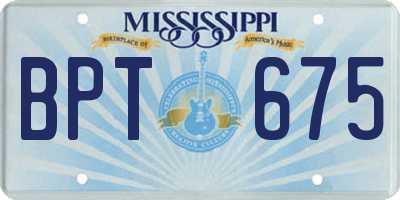 MS license plate BPT675
