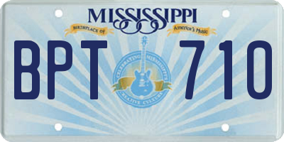 MS license plate BPT710