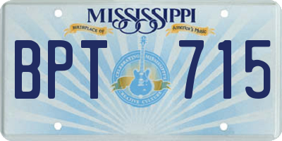 MS license plate BPT715