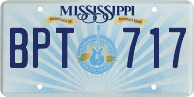 MS license plate BPT717