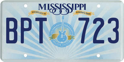 MS license plate BPT723