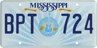 MS license plate BPT724
