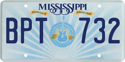 MS license plate BPT732