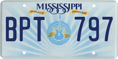 MS license plate BPT797