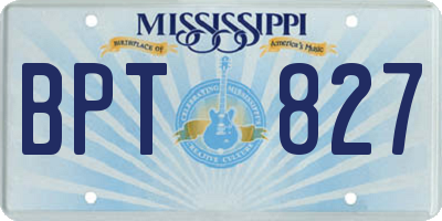 MS license plate BPT827