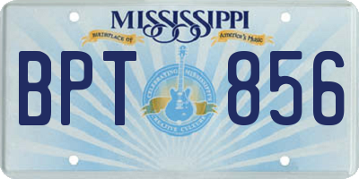 MS license plate BPT856