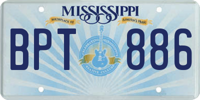 MS license plate BPT886