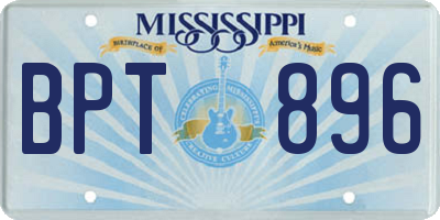 MS license plate BPT896