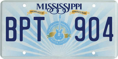 MS license plate BPT904