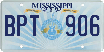 MS license plate BPT906
