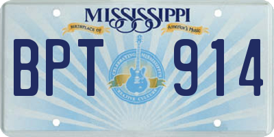 MS license plate BPT914