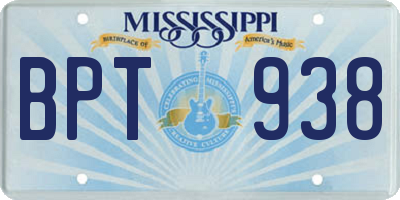 MS license plate BPT938