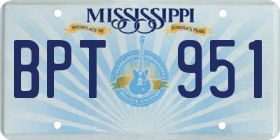 MS license plate BPT951