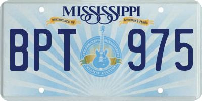 MS license plate BPT975
