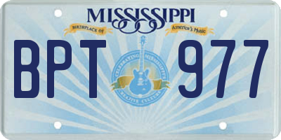 MS license plate BPT977