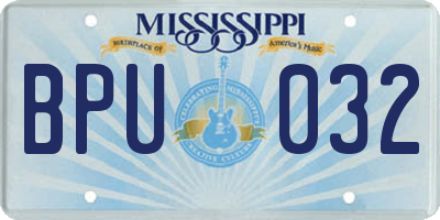 MS license plate BPU032