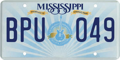 MS license plate BPU049