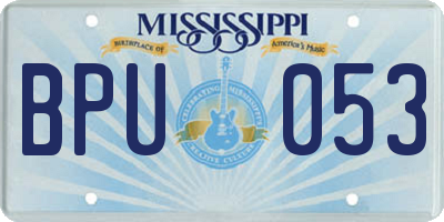 MS license plate BPU053