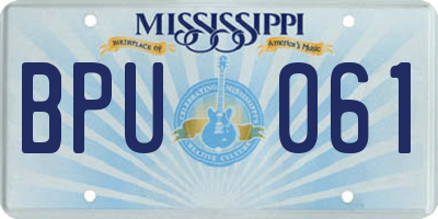 MS license plate BPU061