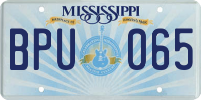 MS license plate BPU065