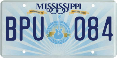 MS license plate BPU084