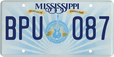 MS license plate BPU087