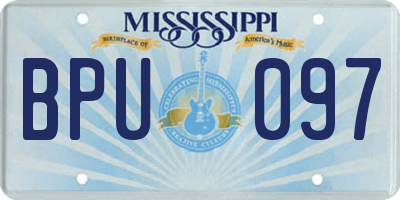 MS license plate BPU097