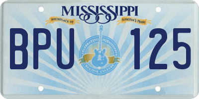 MS license plate BPU125