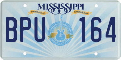 MS license plate BPU164