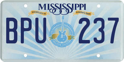 MS license plate BPU237