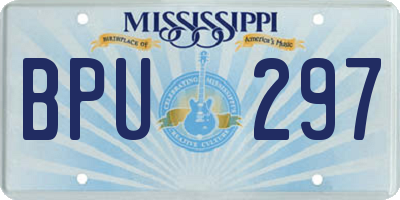 MS license plate BPU297