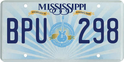 MS license plate BPU298