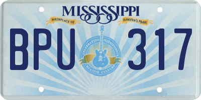 MS license plate BPU317