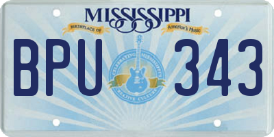 MS license plate BPU343