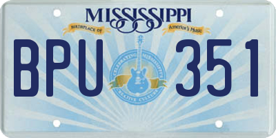 MS license plate BPU351