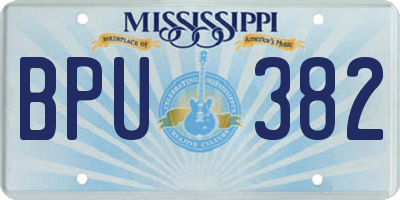 MS license plate BPU382