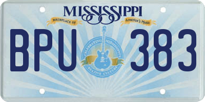 MS license plate BPU383